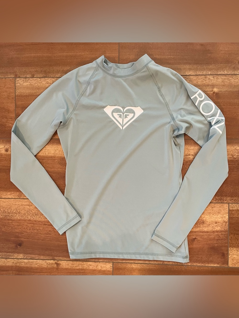 Roxy Women's Long Sleeve Rash Guard - Sage Green with White Logo